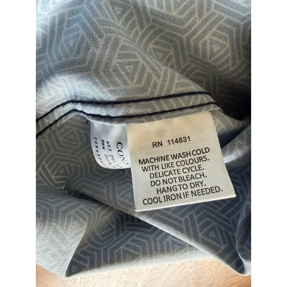 Construct Mens Slim Fit 4-Way Stretch Geometric Hexagon Button Down Shirt Navy M - Picture 7 of 7